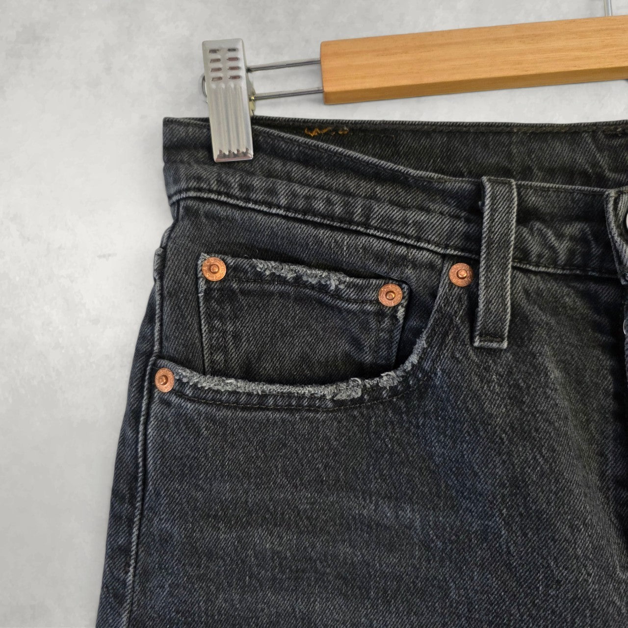 Levi’s 501 S Skinny Jeans W27 L28 Black Faded Stretch Denim Women’s High Rise