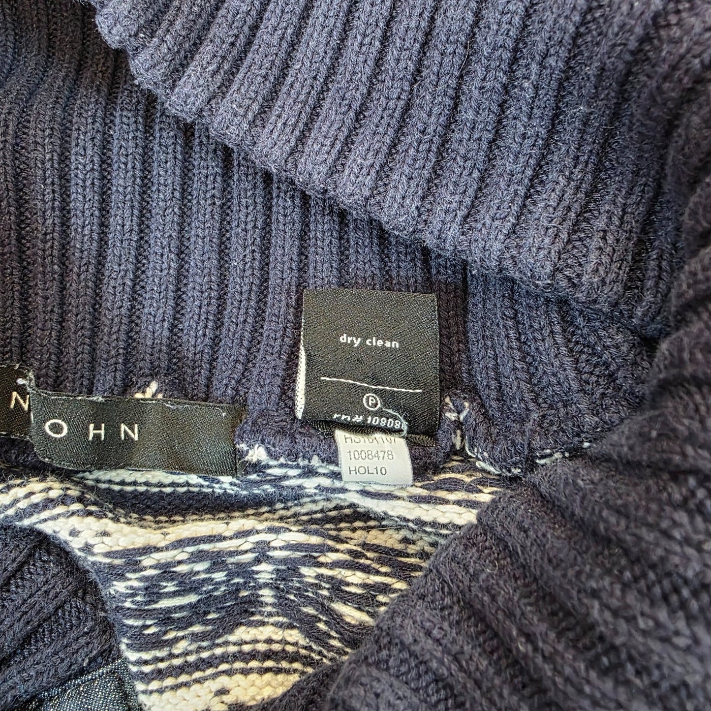 Sean John Men’s Patterned Knit Sweater L Vintage Y2K Cotton Jumper