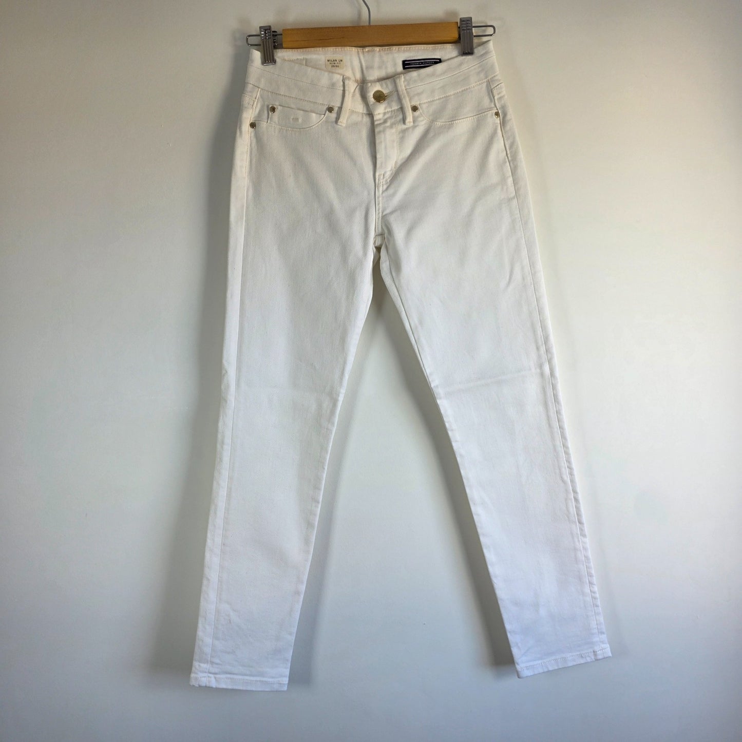 Tommy Hilfiger Women’s Slim Jeans W25 L27 White Stretch Denim Milan Fit