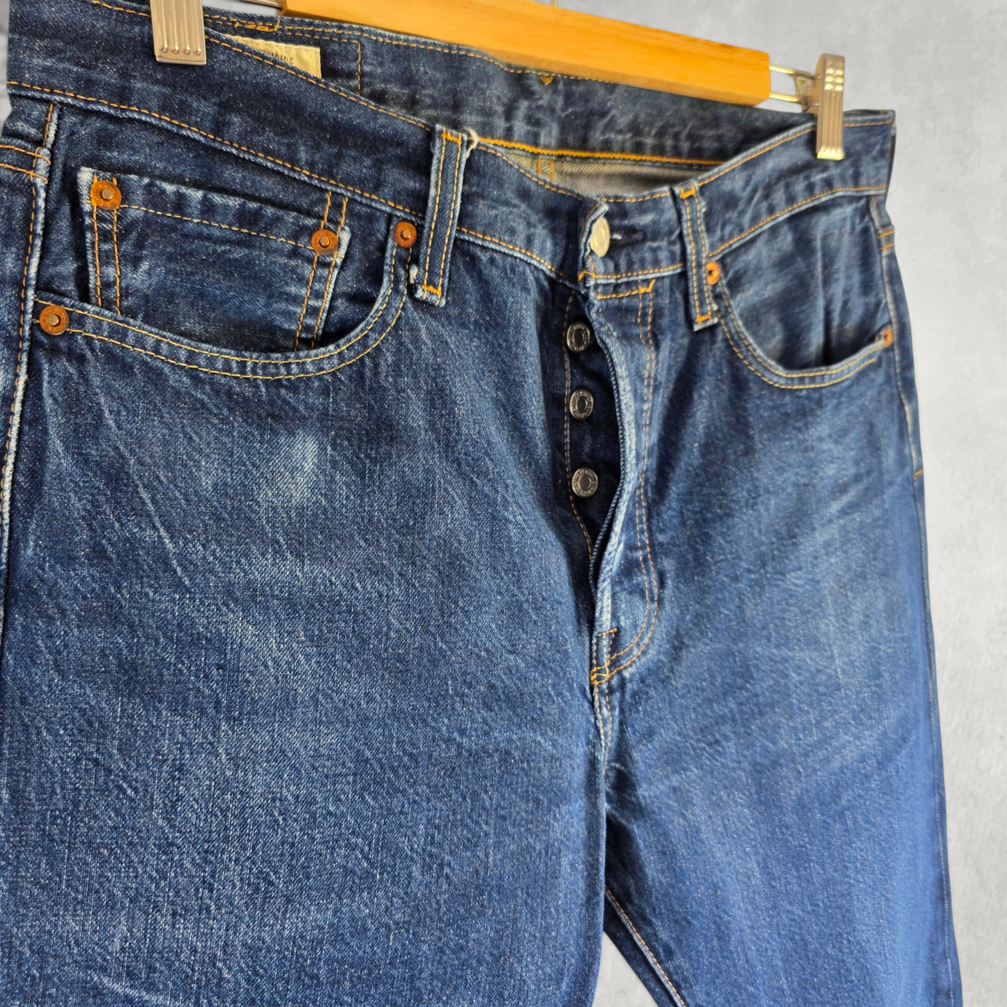 Levi’s 501 Jeans W32 L32 Blue Straight Leg Button Fly Men’s Classic Denim