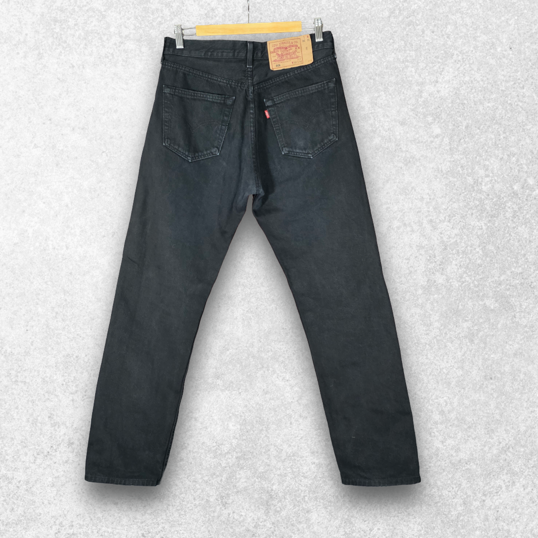 Vintage Levi’s 501 Jeans W31 L32 (Tag W32 L36) Black Button Fly Men’s