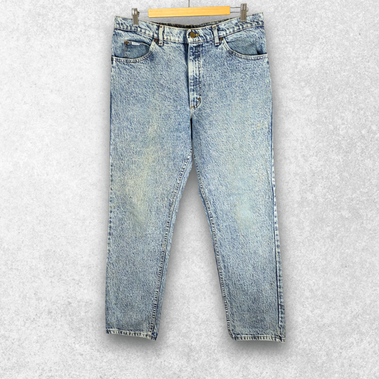 Vintage Lee USA Made Straight Leg Jeans W35 L30 Blue Acid Wash Denim Men’s