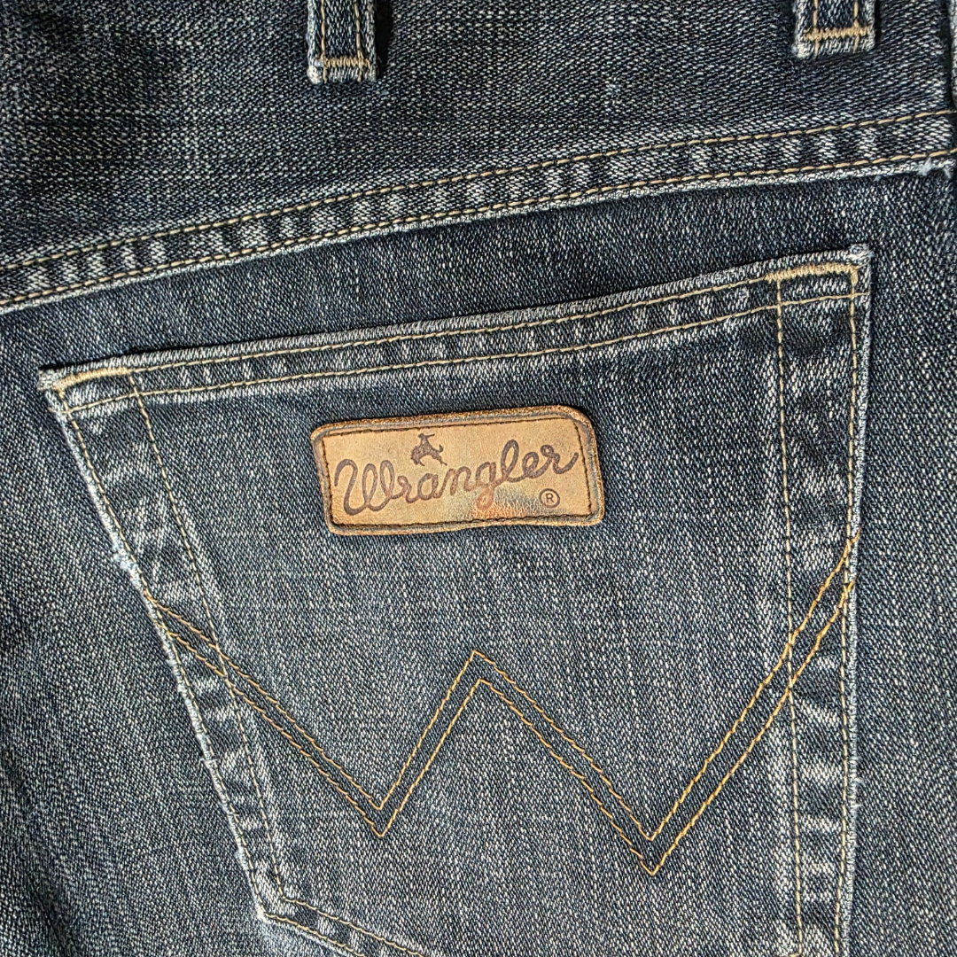 Wrangler Texas Jeans W34 L30 Blue Straight Fit Denim Men's Classic Cotton