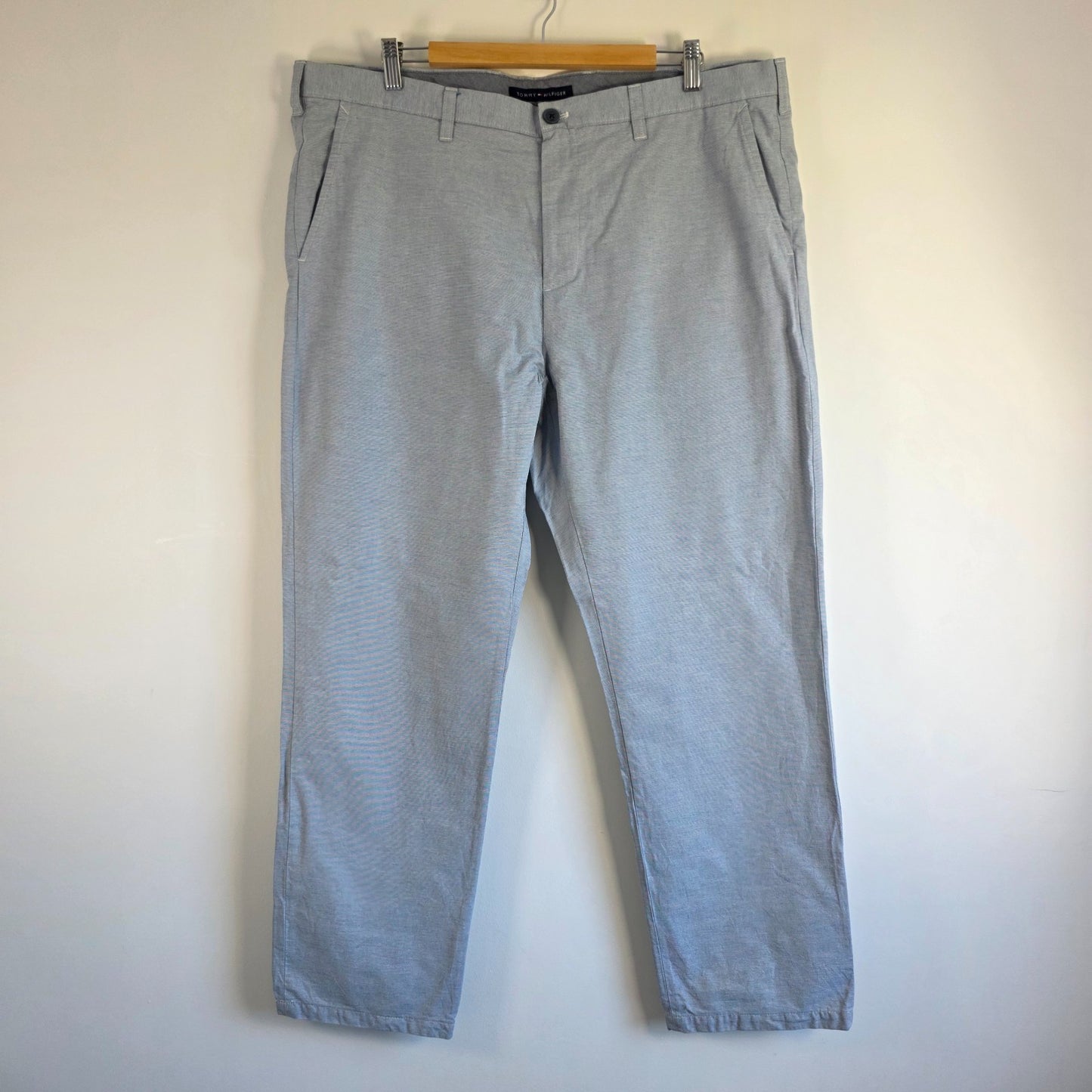 Tommy Hilfiger Chinos W40 L30 Grey Men's Straight Cotton Trousers