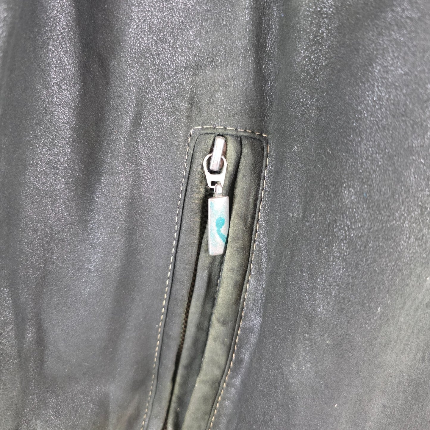 Vintage Abercrombie & Fitch Suede Bomber Jacket Green Mens XL EU 54 Leather