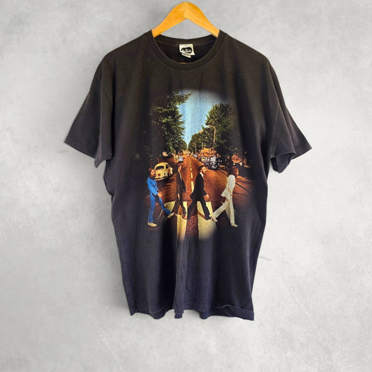 The Beatles Abbey Road Graphic Band T Shirt Black XL Rock Music Tee