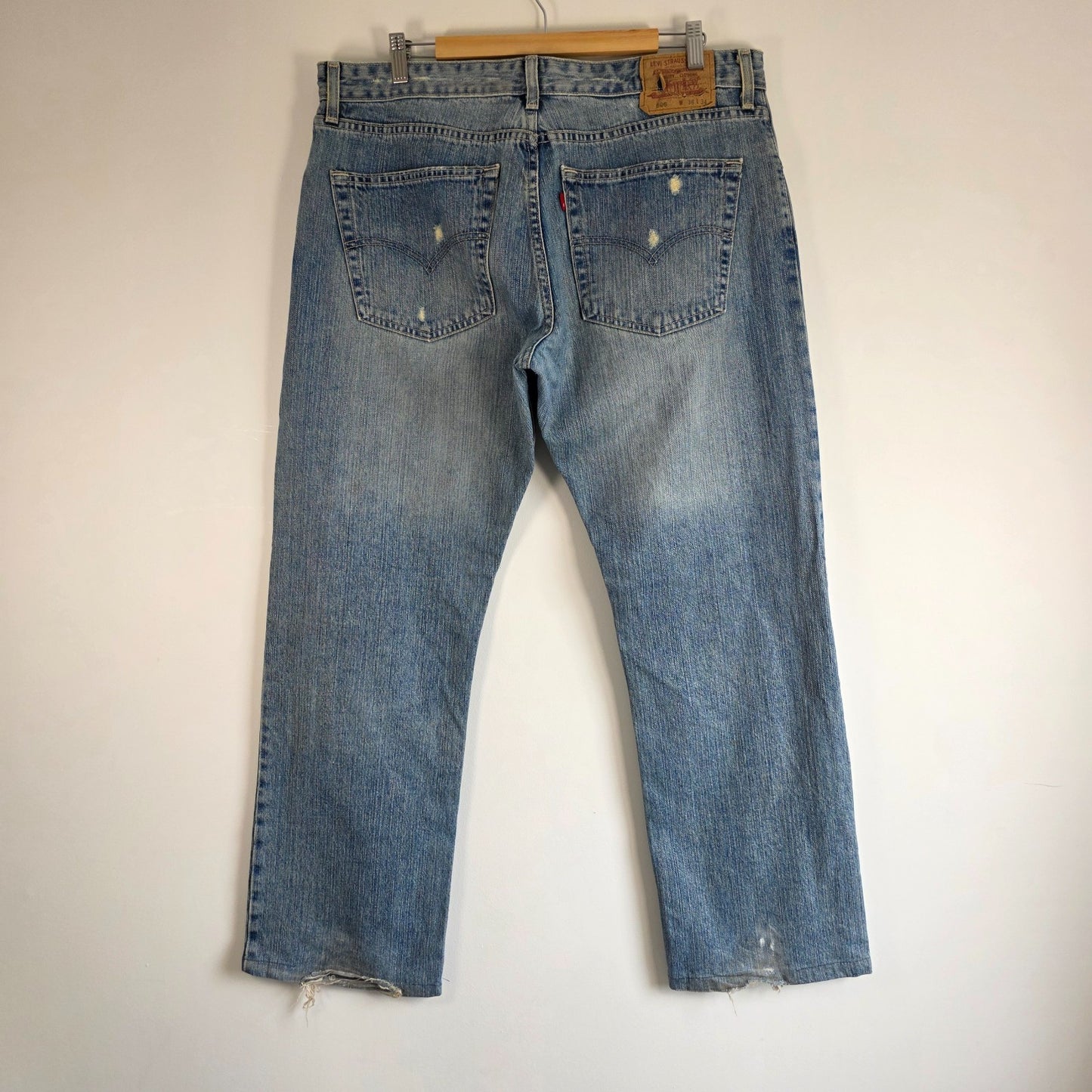 Levi’s 506 Jeans W38 L31 Blue Straight Leg Men’s Denim Distressed