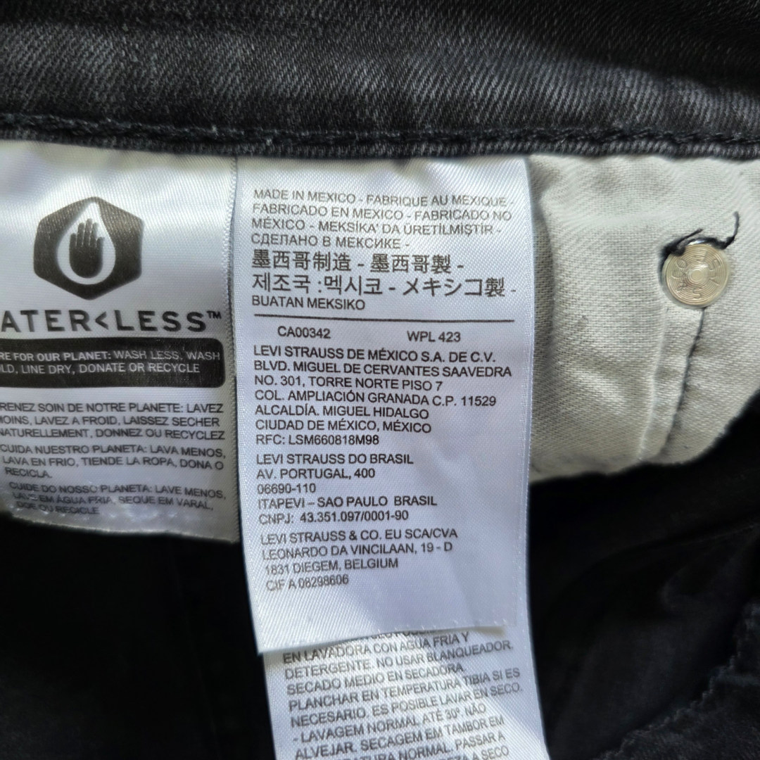 Levi’s 510 Skinny Jeans W34 L32 (W34 L34 Tagged) Black Stretch Denim Men’s