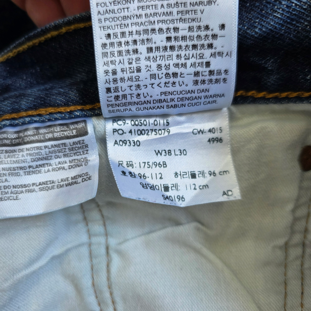 Levi’s 501 Jeans Mens W38 L30 Blue Straight Leg Button Fly Denim Classic