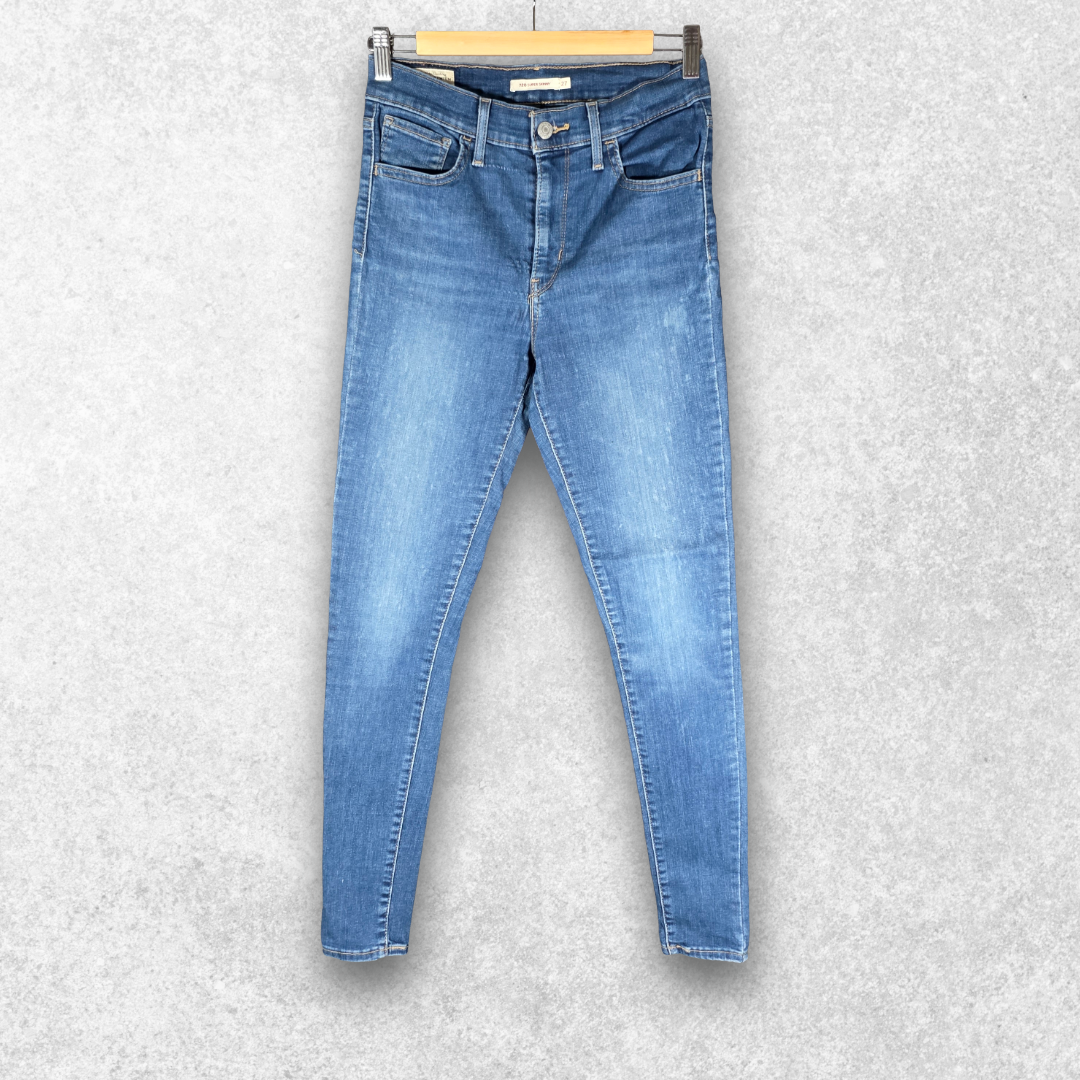 Levis 720 Super Skinny Jeans Womens W27 L30 Blue High Rise Stretch Denim