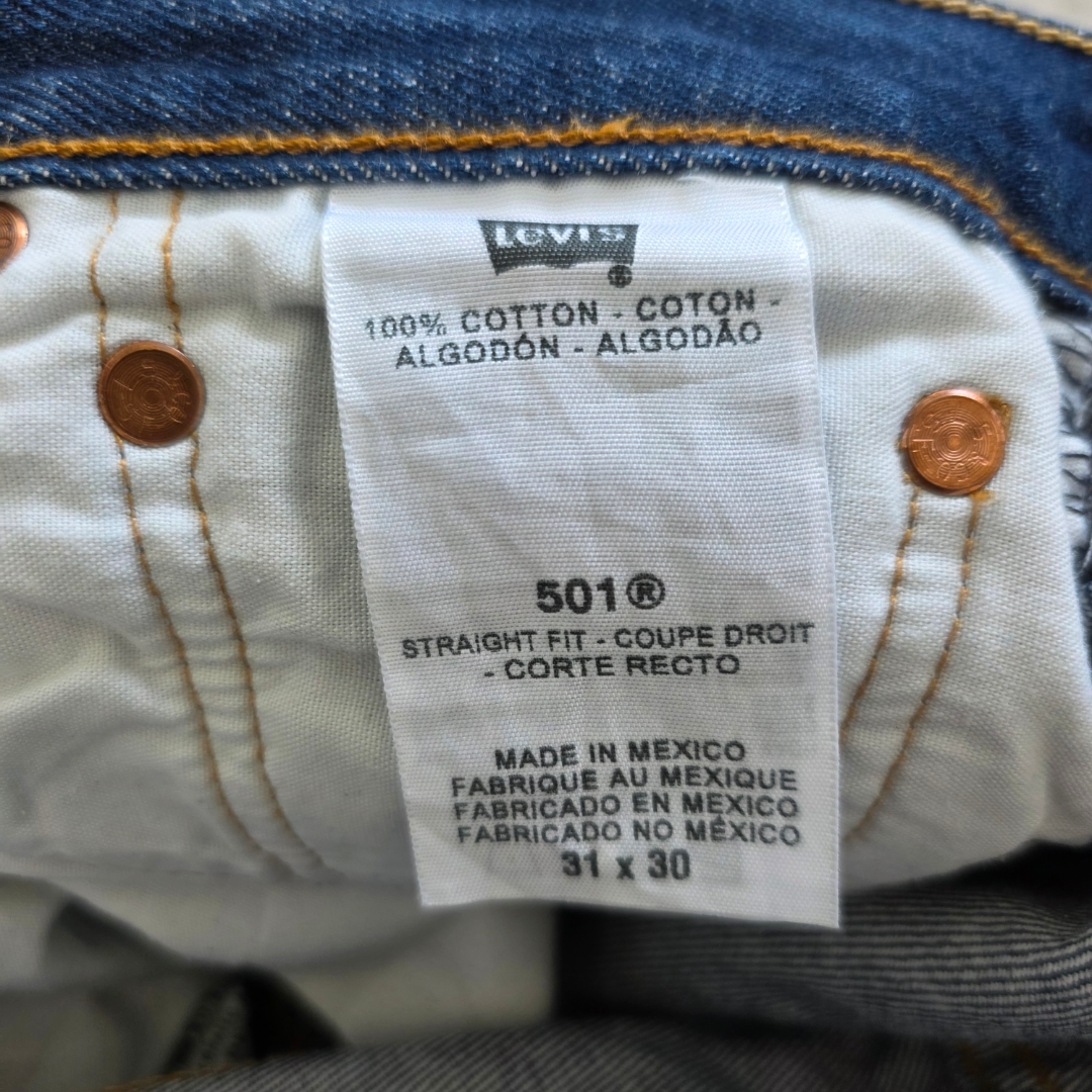 Levi’s 501 Jeans Men’s W29 L28 Blue Straight Leg Denim Button Fly