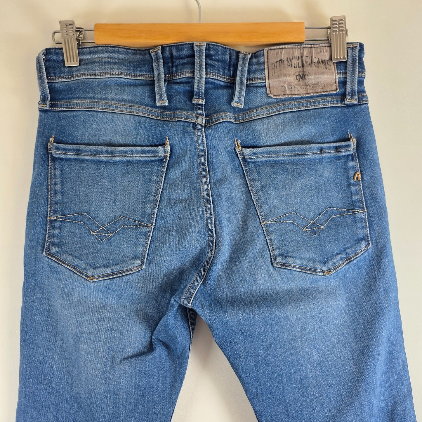 Replay Anbass Slim Fit Jeans Blue W30 L30 Men’s Stretch Denim Casual