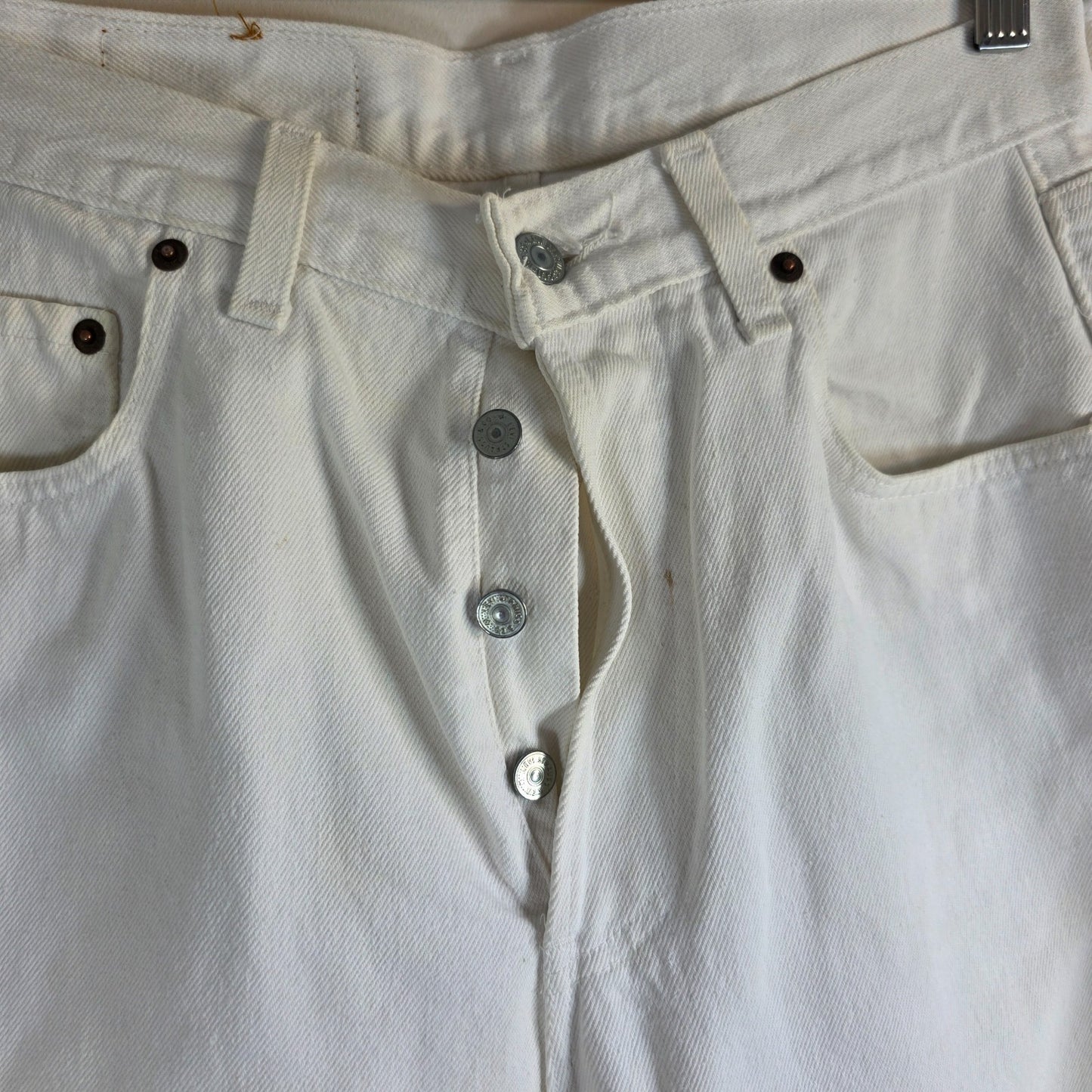 Levi’s 508 Jeans W29 L30 White Tapered Men’s Denim Button Fly Made in UK