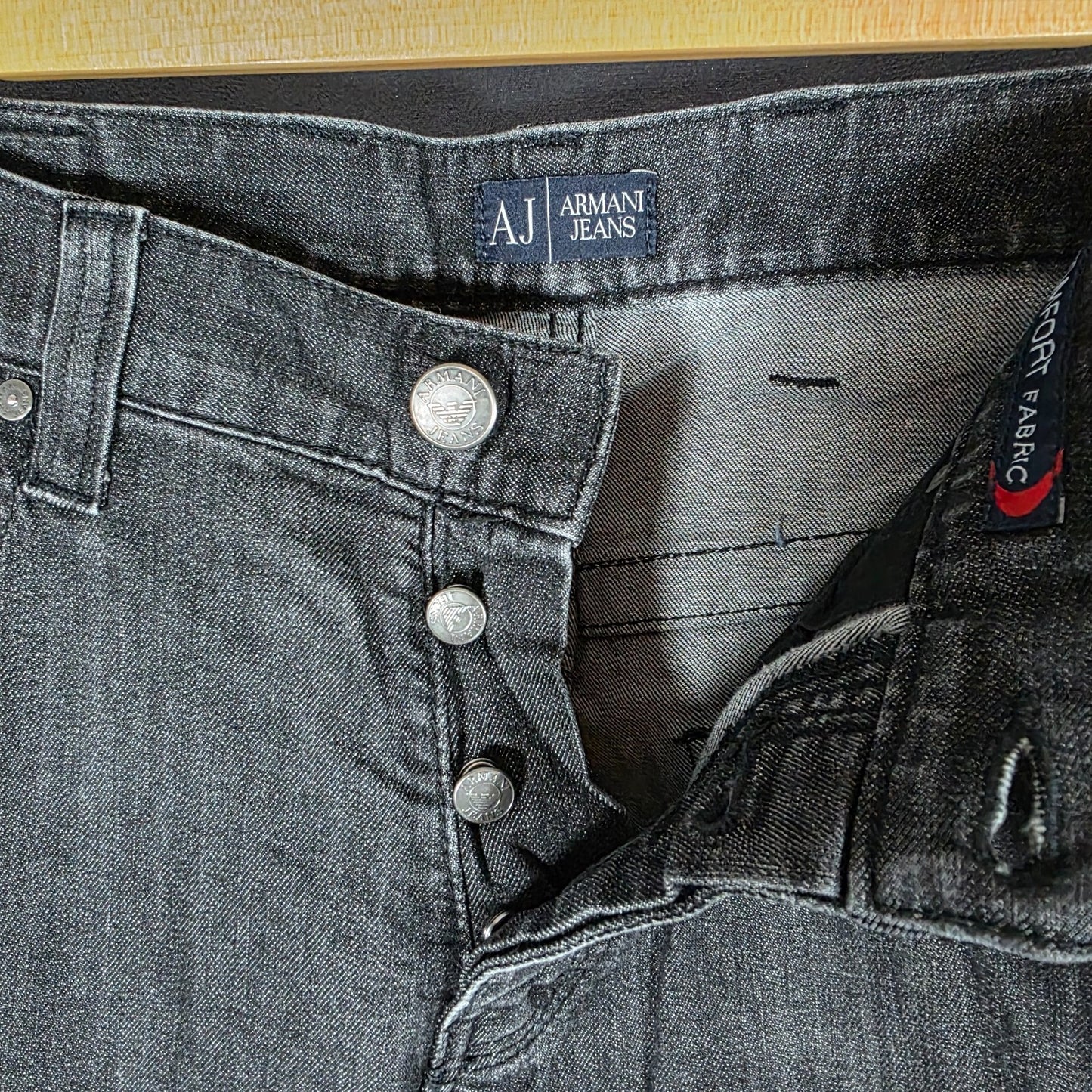 Armani Jeans Men’s Slim Fit Black Jeans W30 L30 Stretch Button Fly