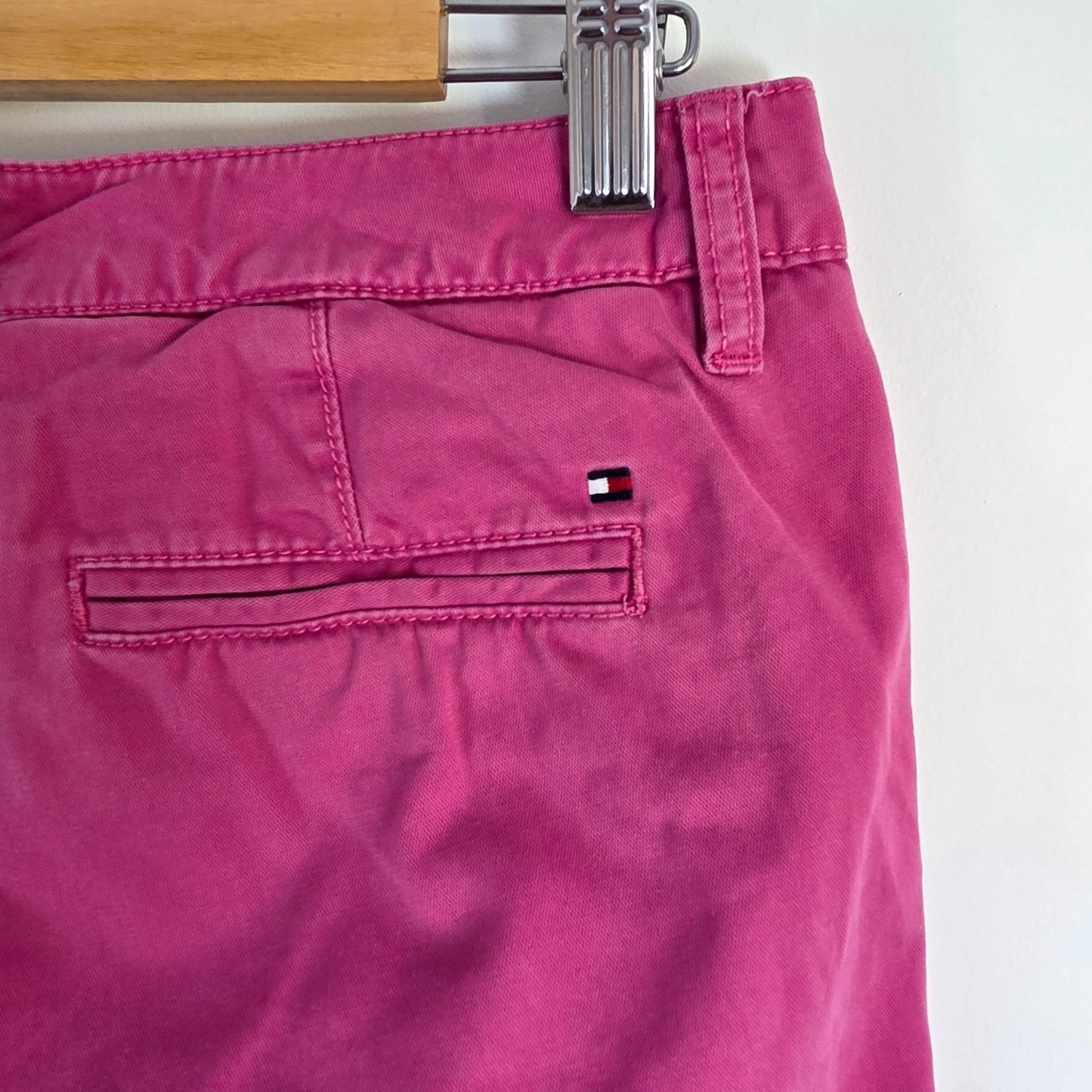 Tommy Hilfiger Rome Chino Trousers Women's UK 10-12 Pink Straight Fit Cotton