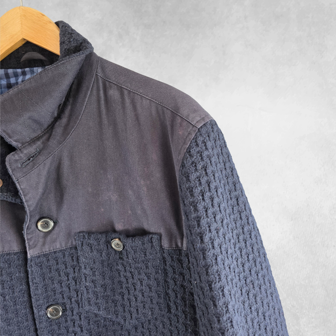 Ben Sherman Workwear Chore Jacket Large Blue Wool Blend Made in England Utility