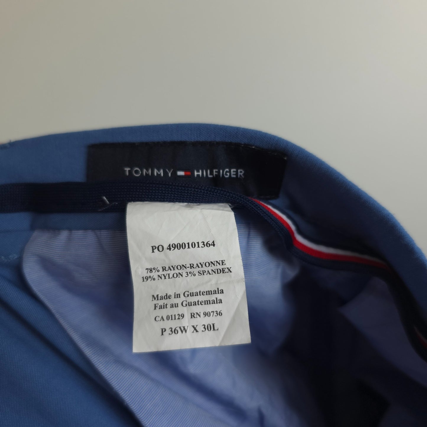 Tommy Hilfiger Men’s Blue Stretch Smart Casual Trousers W35 L29 Preppy