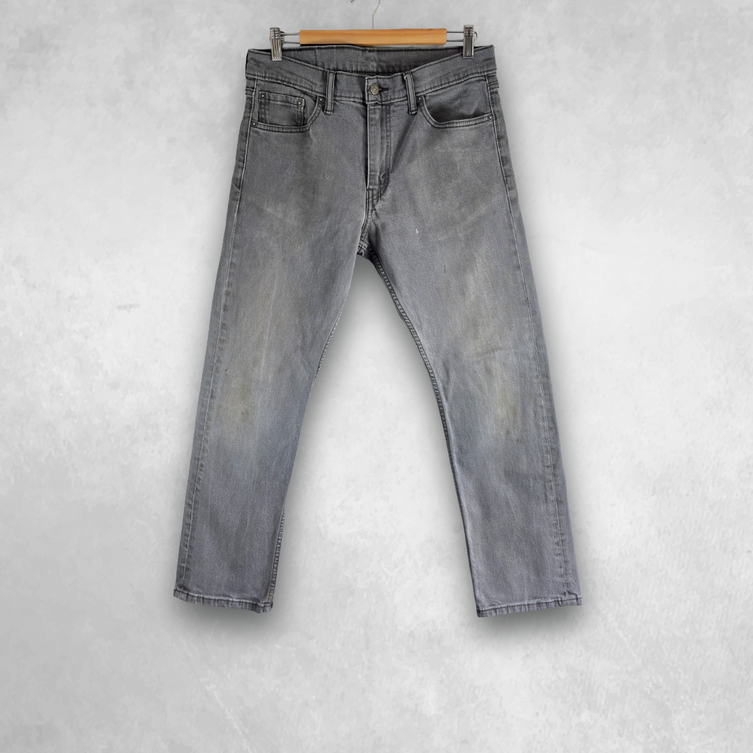 Levi’s 504 Straight Jeans Men’s W32 L29 Grey Faded Grunge Denim