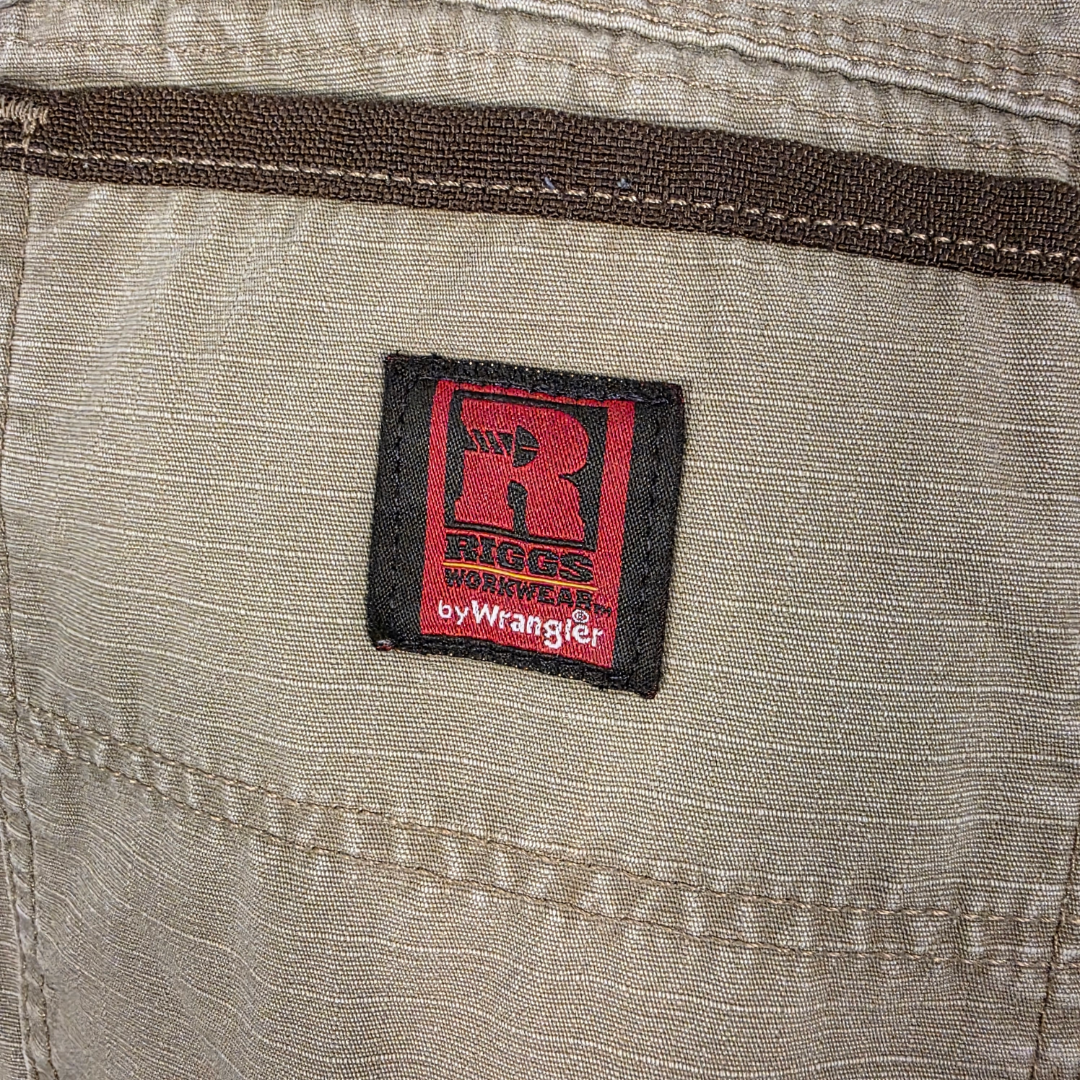Wrangler Riggs Carpenter Trousers W36 L30 Relaxed Fit Beige Workwear Men’s