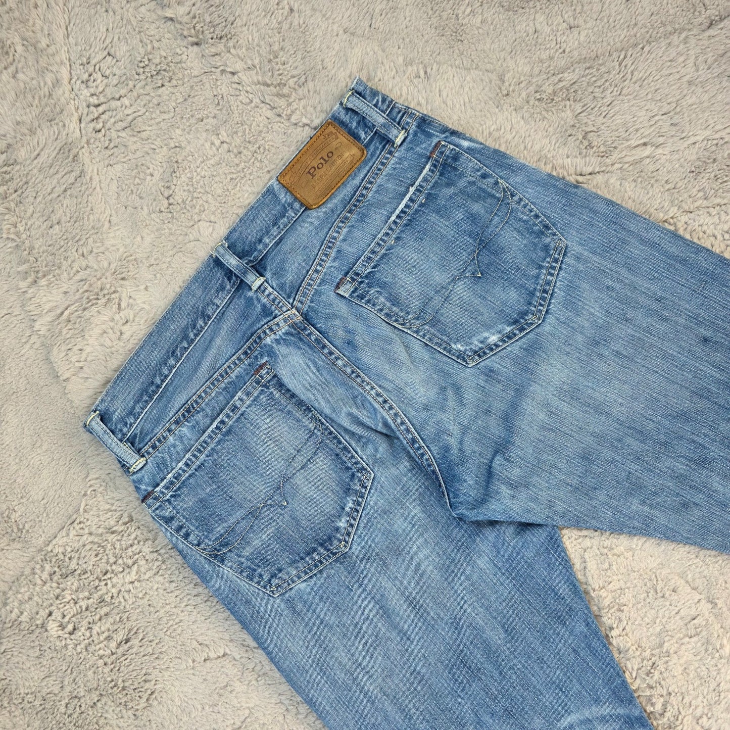 Vintage Y2K Polo Ralph Lauren Hampton Straight Blue Denim Jeans W32 L32