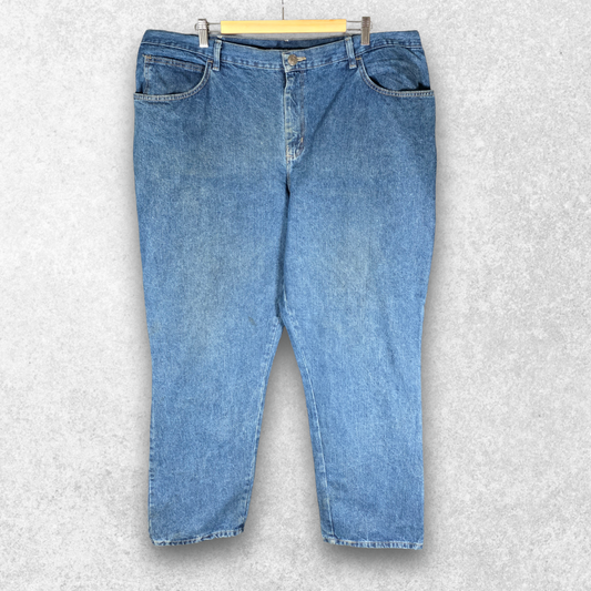 Lee Womens Jeans Blue Relaxed Fit High Rise W44 L31 Denim Plus Size 22W