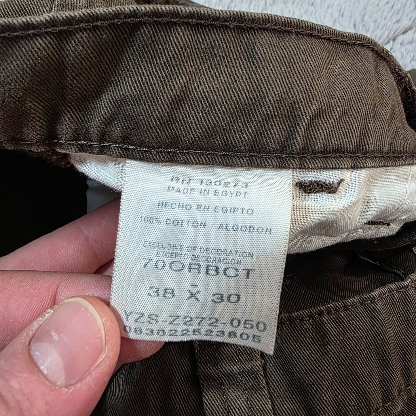 Wrangler Cargo Trousers Brown Relaxed Fit Men’s W38 L30 100% Cotton