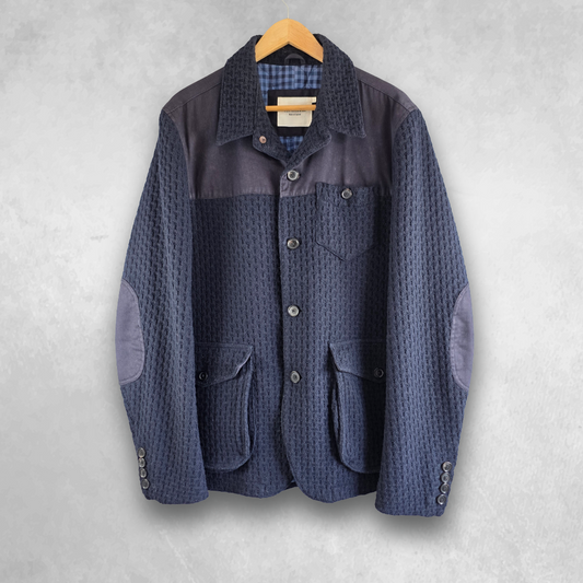 Ben Sherman Workwear Chore Jacket Large Blue Wool Blend Made in England Utility