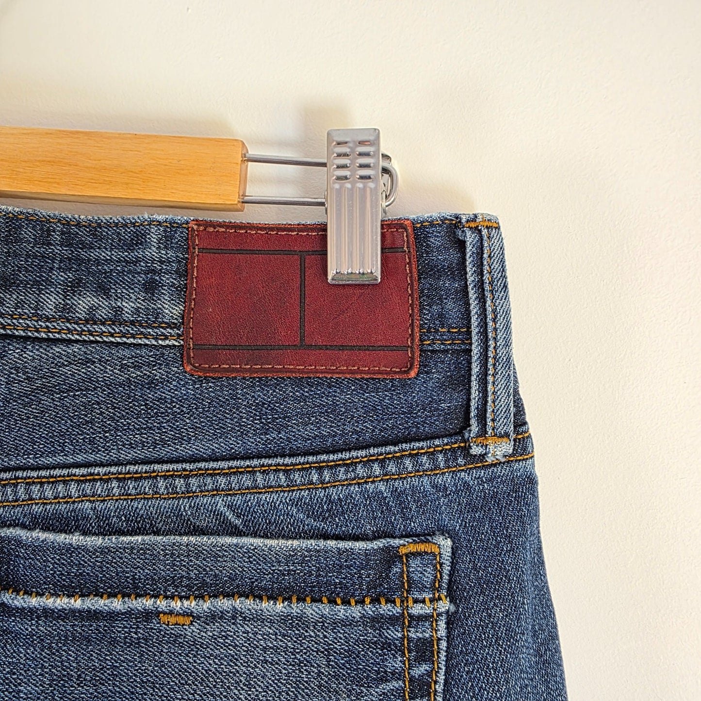 Tommy Hilfiger Hudson Slim Fit Jeans W34 L34 Blue Button Fly Men's Denim
