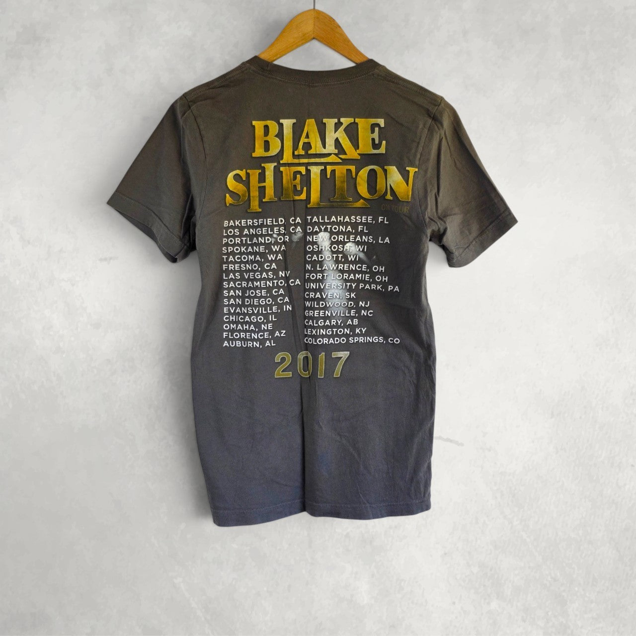 Blake Shelton 2017 Tour Graphic T Shirt Grey Small Country Music Tee