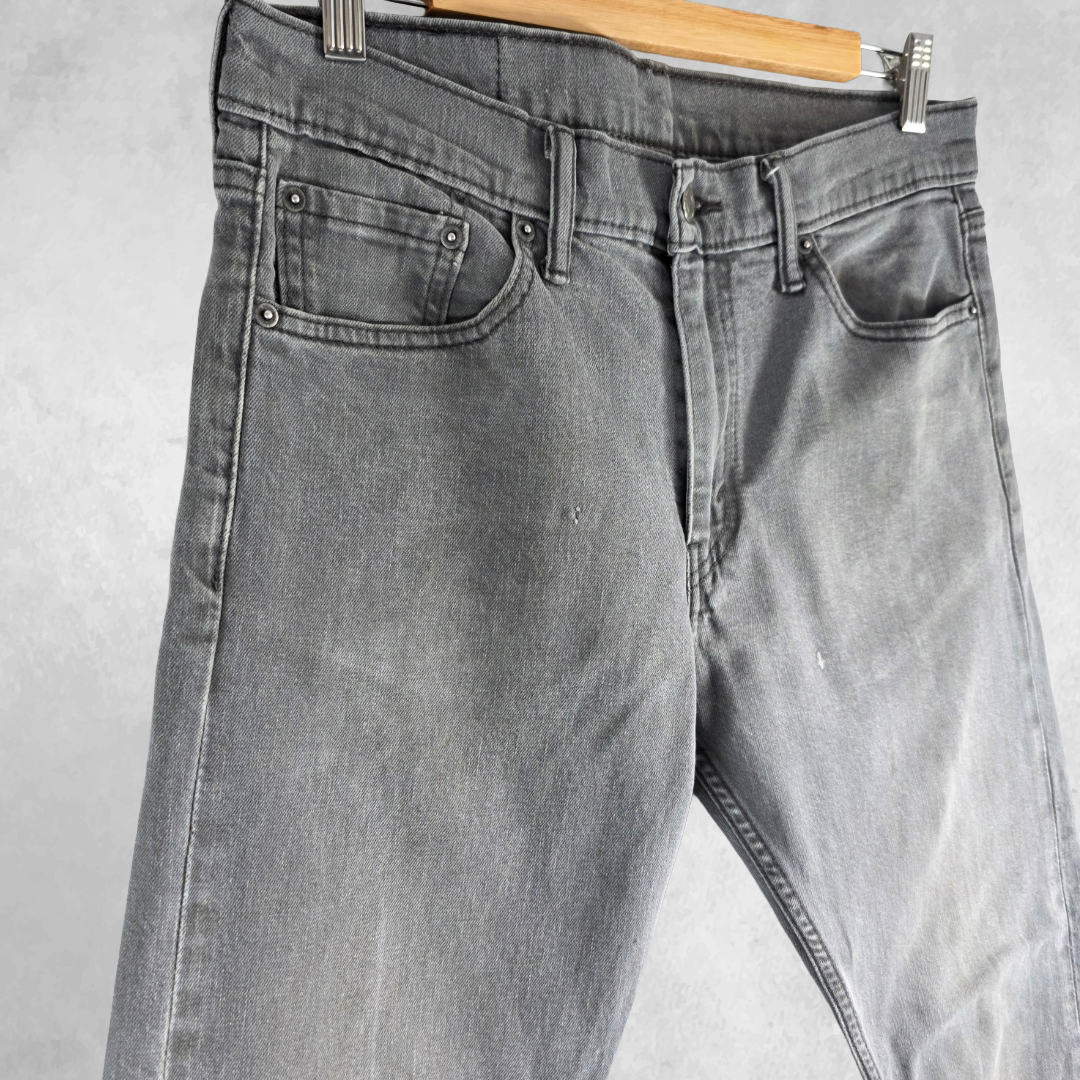 Levi’s 504 Straight Jeans Men’s W32 L29 Grey Faded Grunge Denim