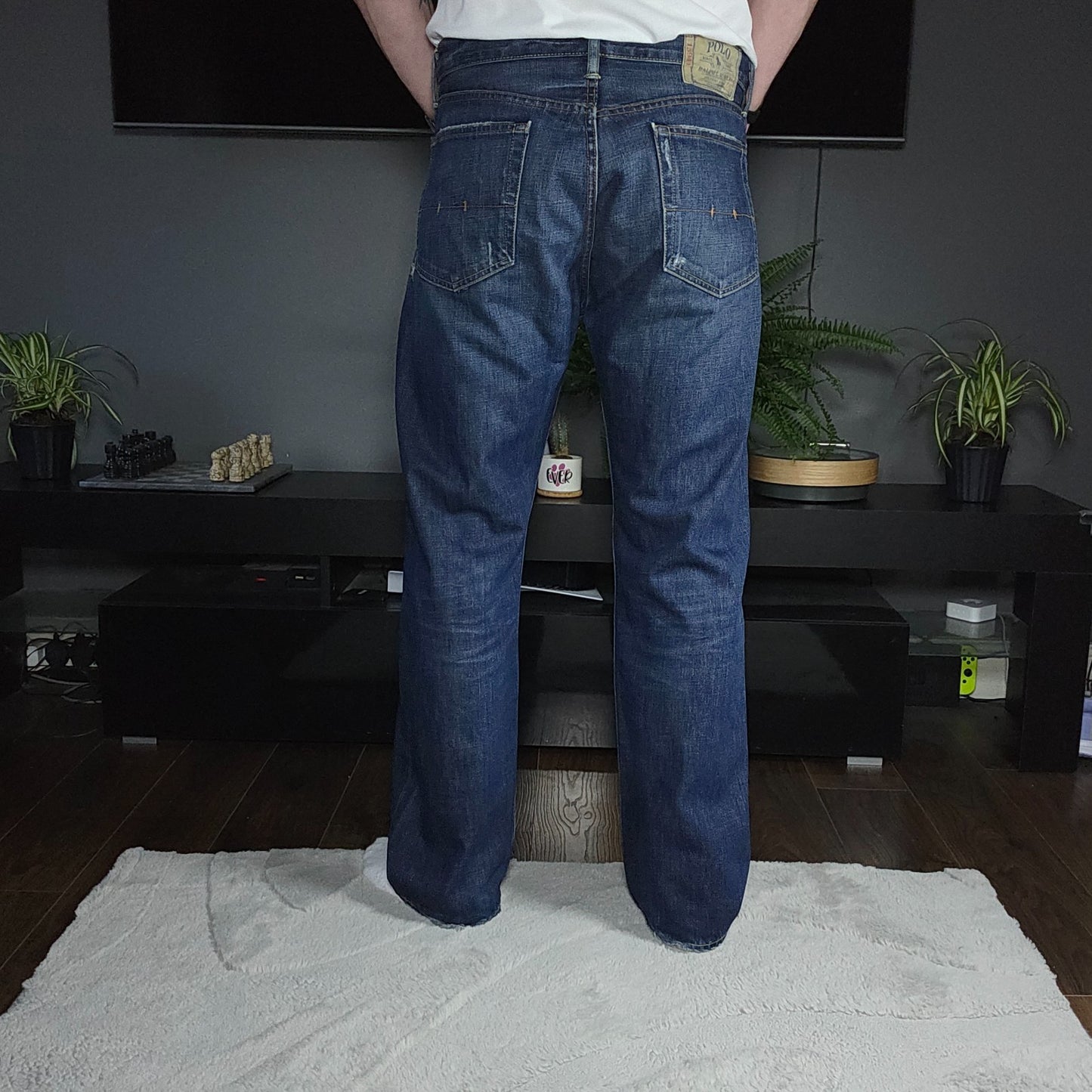 Polo Ralph Lauren 867 Classic Straight Blue Jeans W35 L32 Made in Mexico