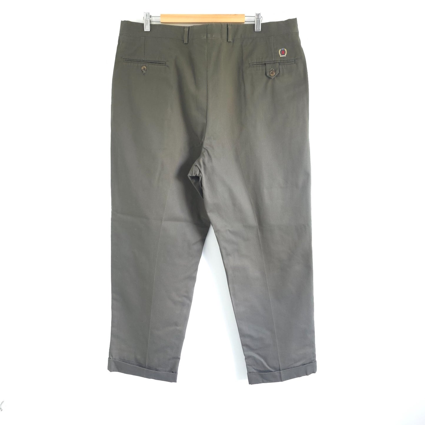 Vintage Tommy Hilfiger Pleated Chino Trousers W41 L30 Beige Khaki Preppy