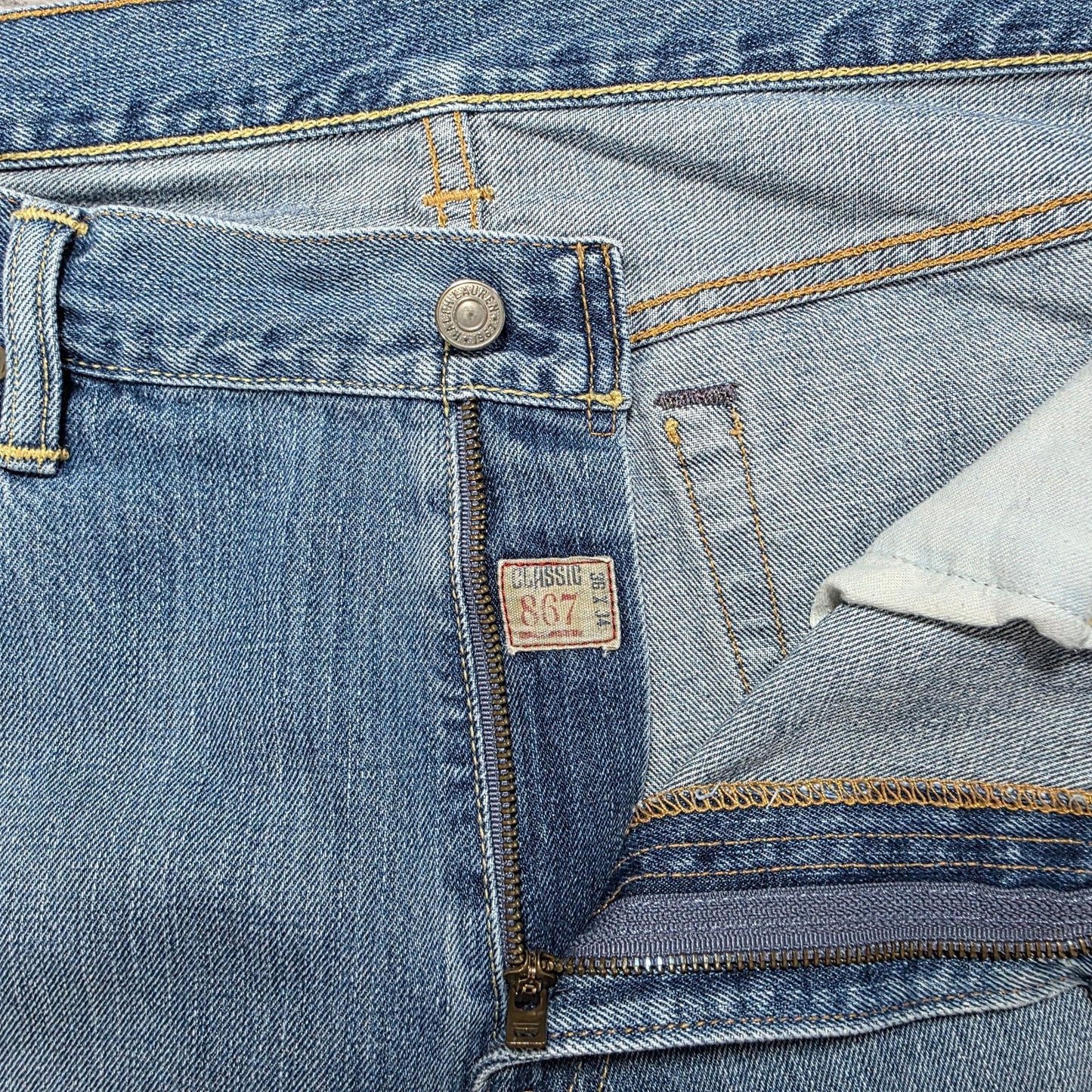 Polo Ralph Lauren 867 Classic Blue Jeans W36 L34 Made in Mexico