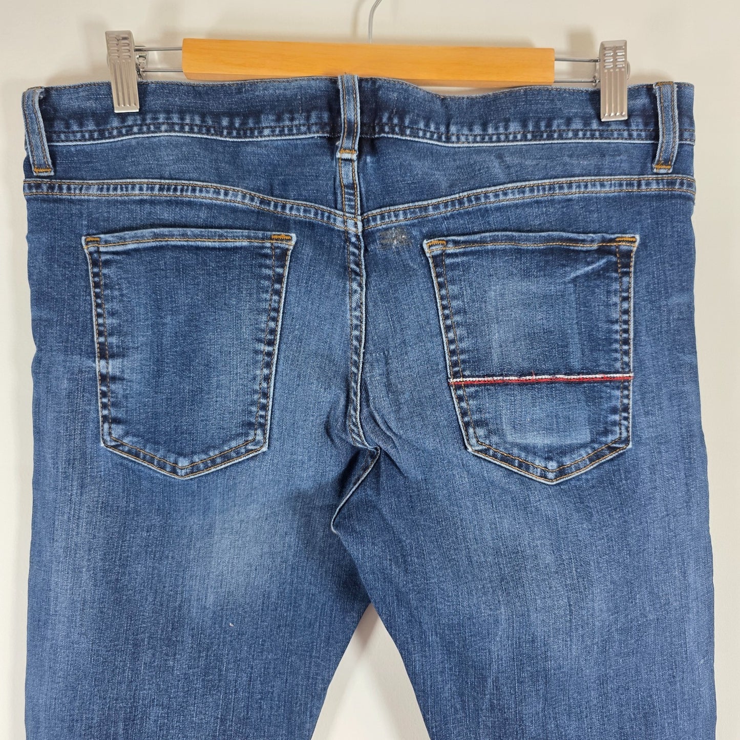 Tommy Hilfiger Leyton Jeans W34 L32 Blue Extra Slim Stretch Men's Denim TH Flex