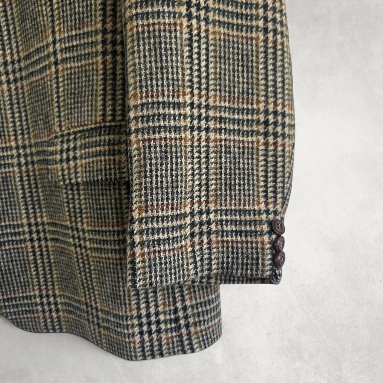 Vintage St Michael Wool Blazer Jacket Mens 42S Beige Check Tweed Smart Casual