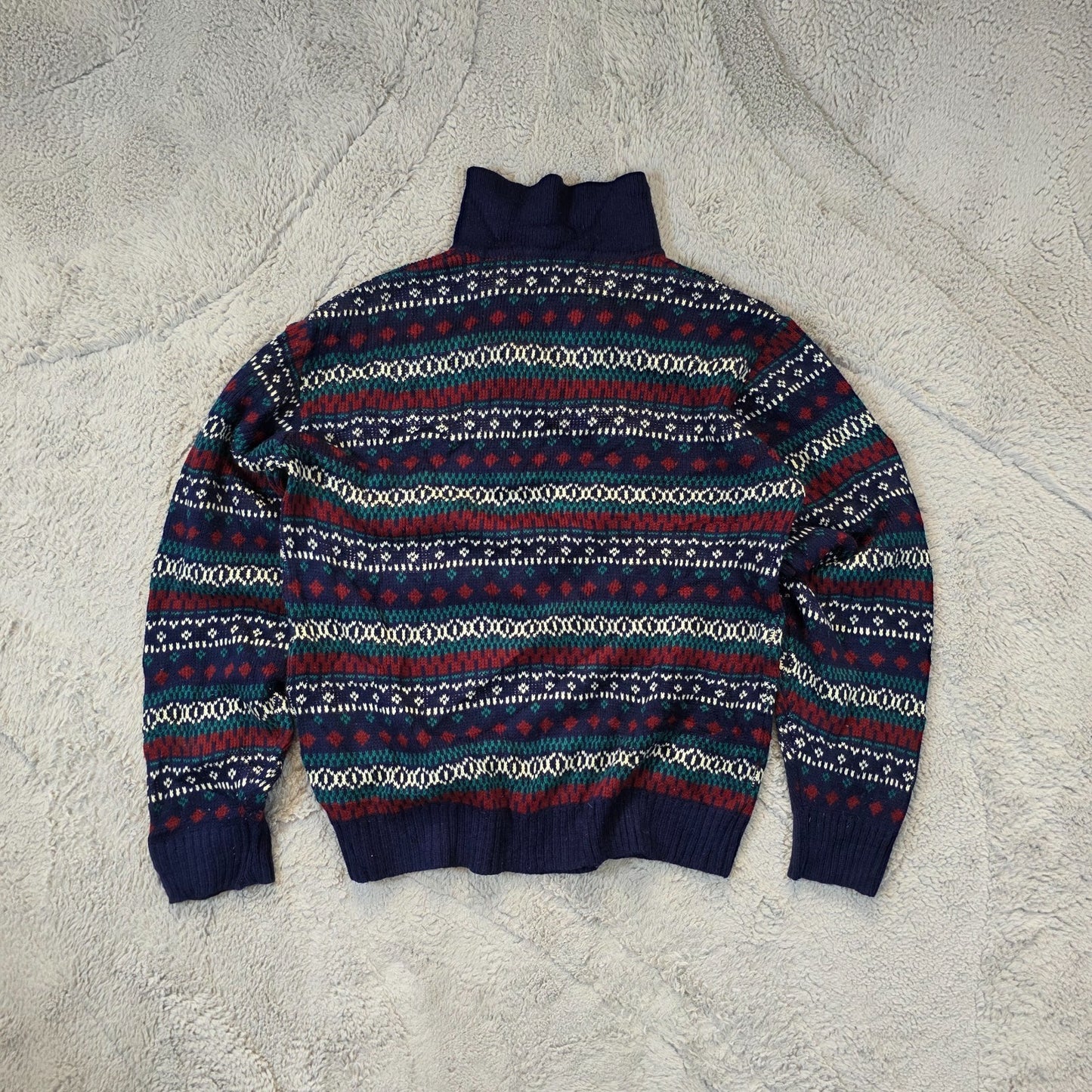Vintage JC Penney Colourful Fair Isle Knit Sweater Men’s Large Retro Pattern
