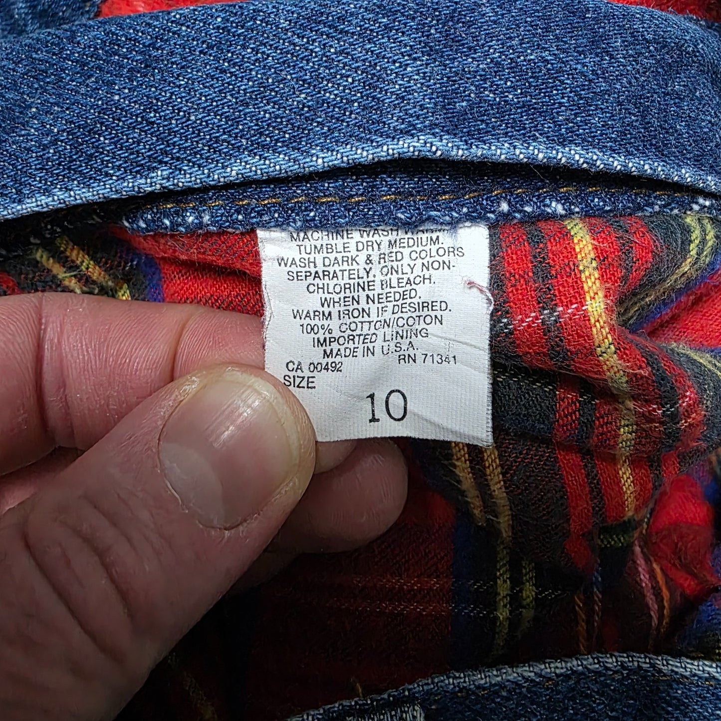 Vintage L.L.Bean Women’s Jeans Size 10 Blue Tartan Lined USA Made Denim