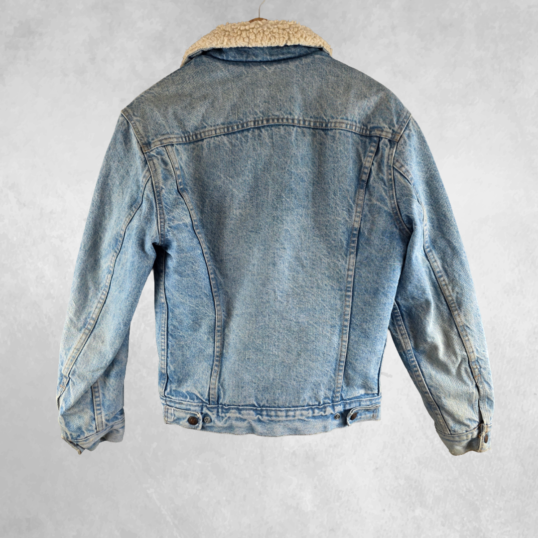 Levi's Sherpa Denim Jacket Men's S Blue Vintage Trucker Fleece Lined