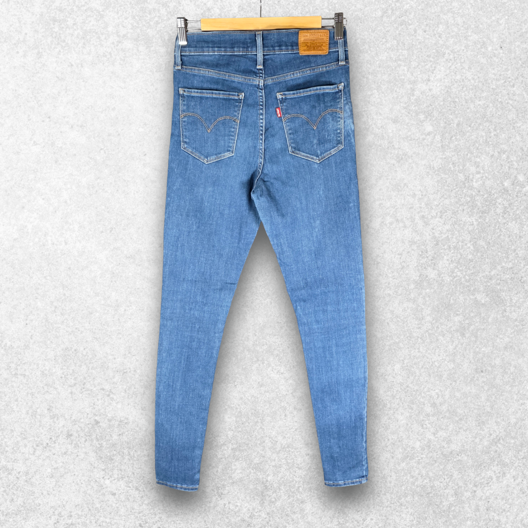 Levis 720 Super Skinny Jeans Womens W27 L30 Blue High Rise Stretch Denim