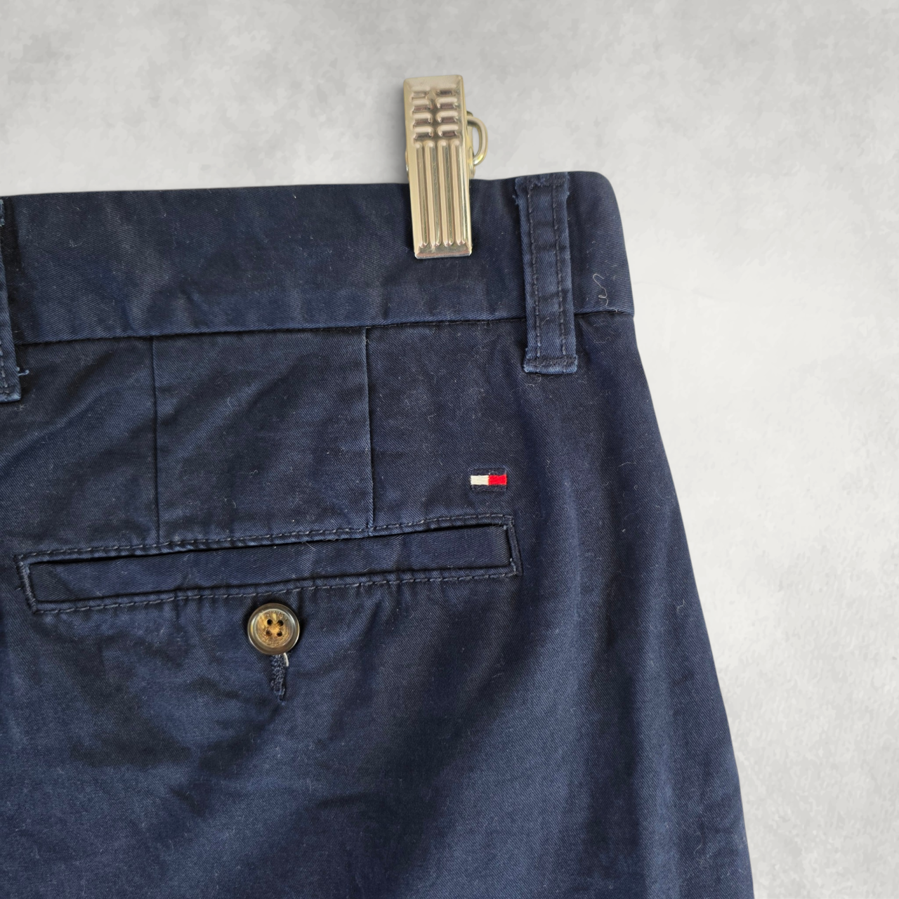 Tommy Hilfiger Chino Trousers W34 L28 Blue Tailored Fit Smart Casual Preppy