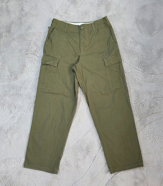 Nike SB Cargo Trousers Green Men’s Straight Fit 32 Drawstring Waist Skate