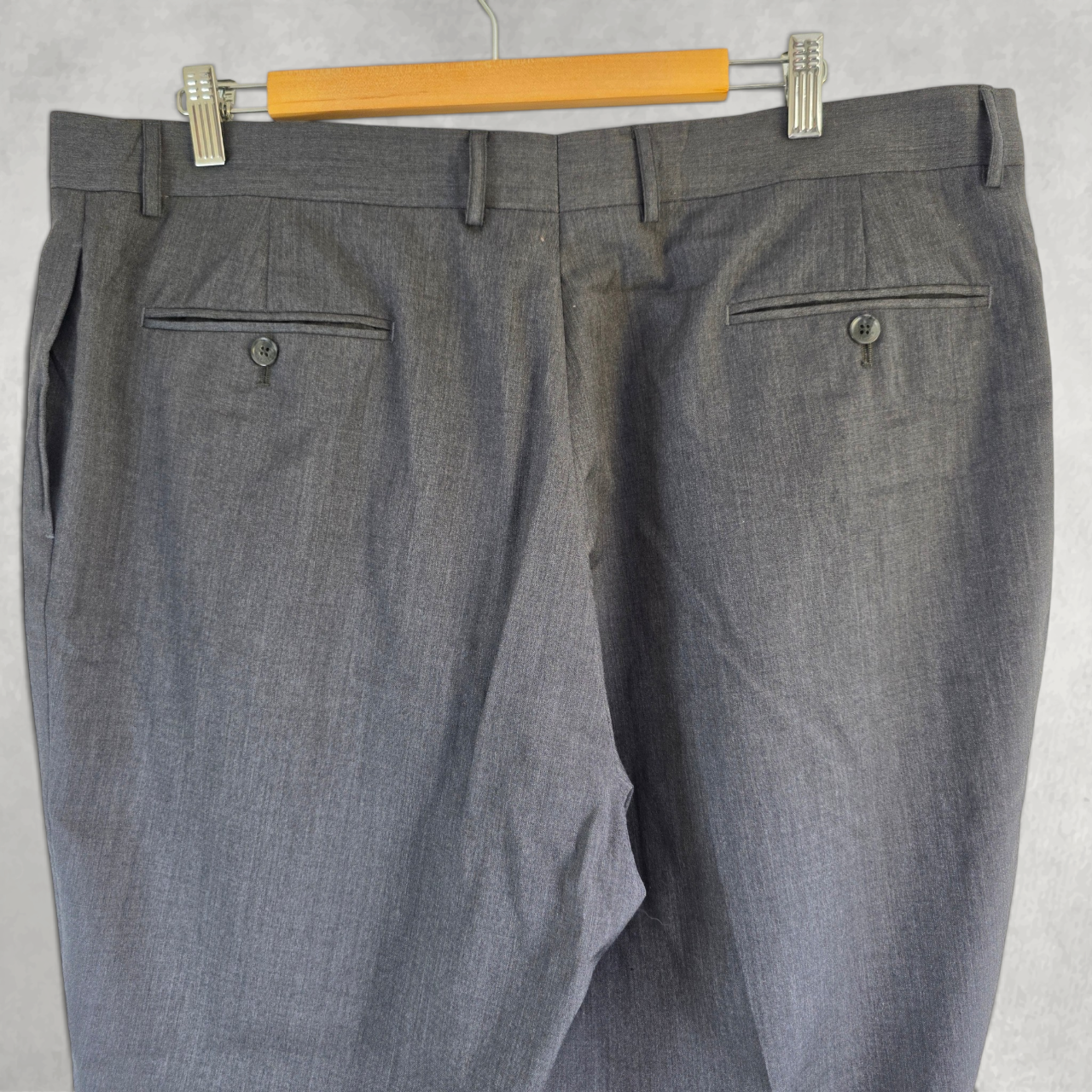Tommy Hilfiger Men’s Wool Dress Trousers Grey Smart Formal Tailored W40 L30