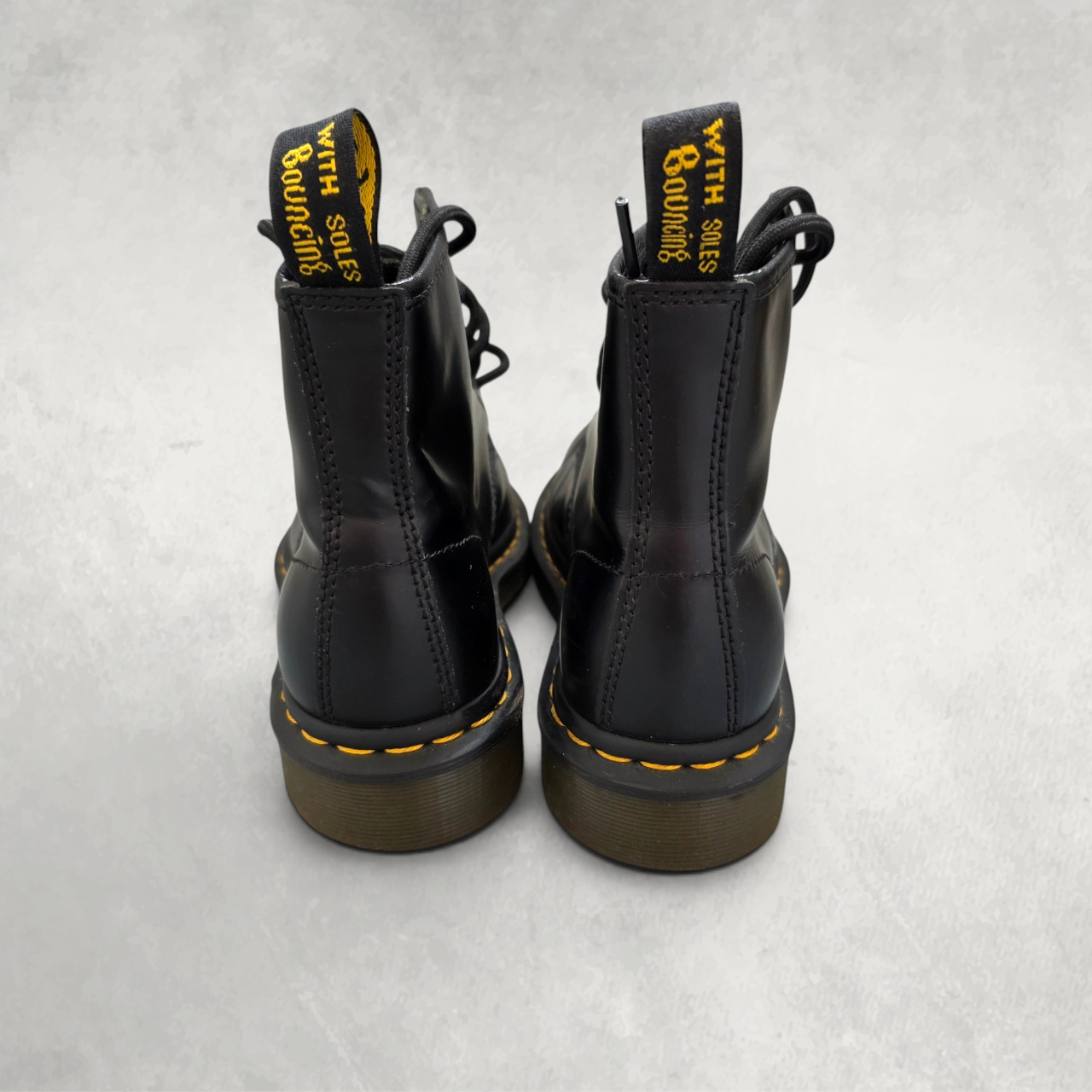 Dr Martens 101 YS Black Leather Boots UK 4 EU 37 Grunge Punk Alternative