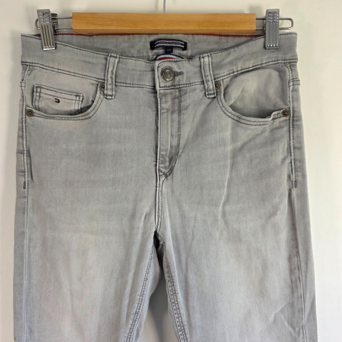 Tommy Hilfiger Simon Skinny Jeans Grey W28 L28 Youth Stretch Denim