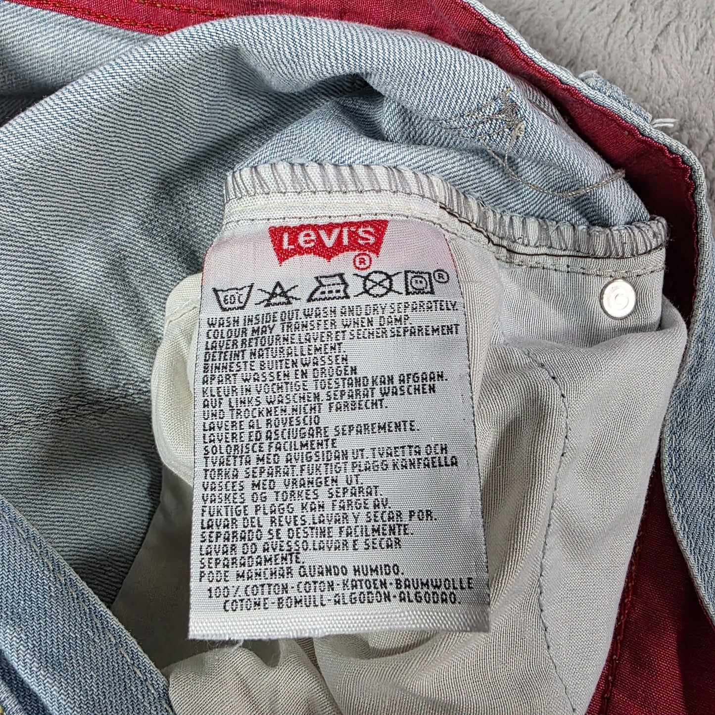 Levi’s 506 Vintage Mens Blue Jeans W29 L34 Fits W32 Made in USA Denim