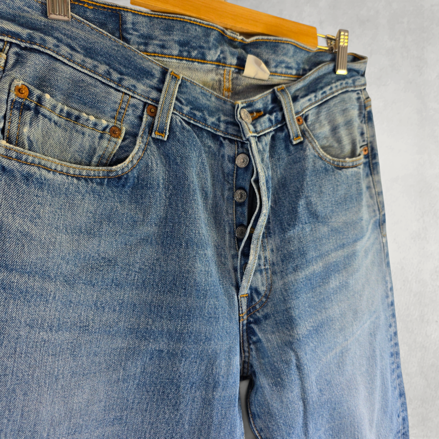 Levi’s 501 Jeans W32 (W34) L30 Blue Straight Leg Button Fly Vintage