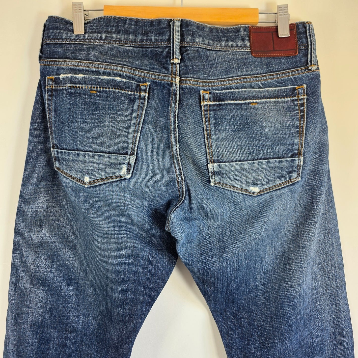 Tommy Hilfiger Hudson Slim Fit Jeans W34 L34 Blue Button Fly Men's Denim