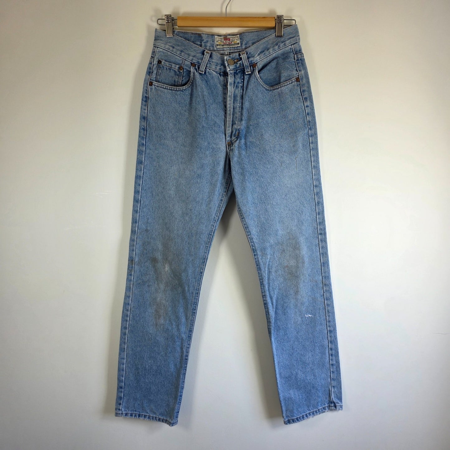 Wampum 510 Jeans W28 L30 (Tagged W30) Blue Denim Slim Straight Y2K Button Fly