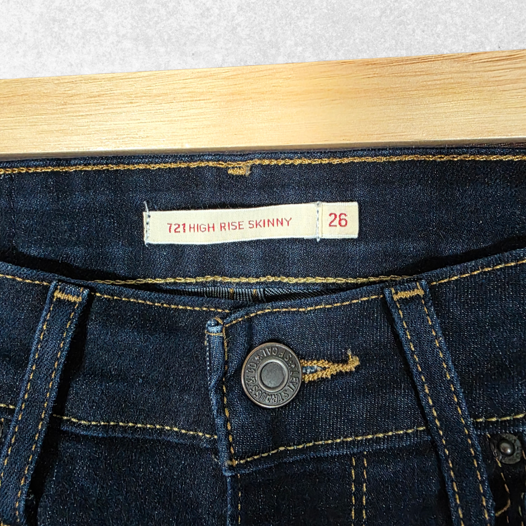 Levi’s 721 High Rise Skinny Jeans W24 L28 (Tag W26 L28) Blue Stretch Women’s