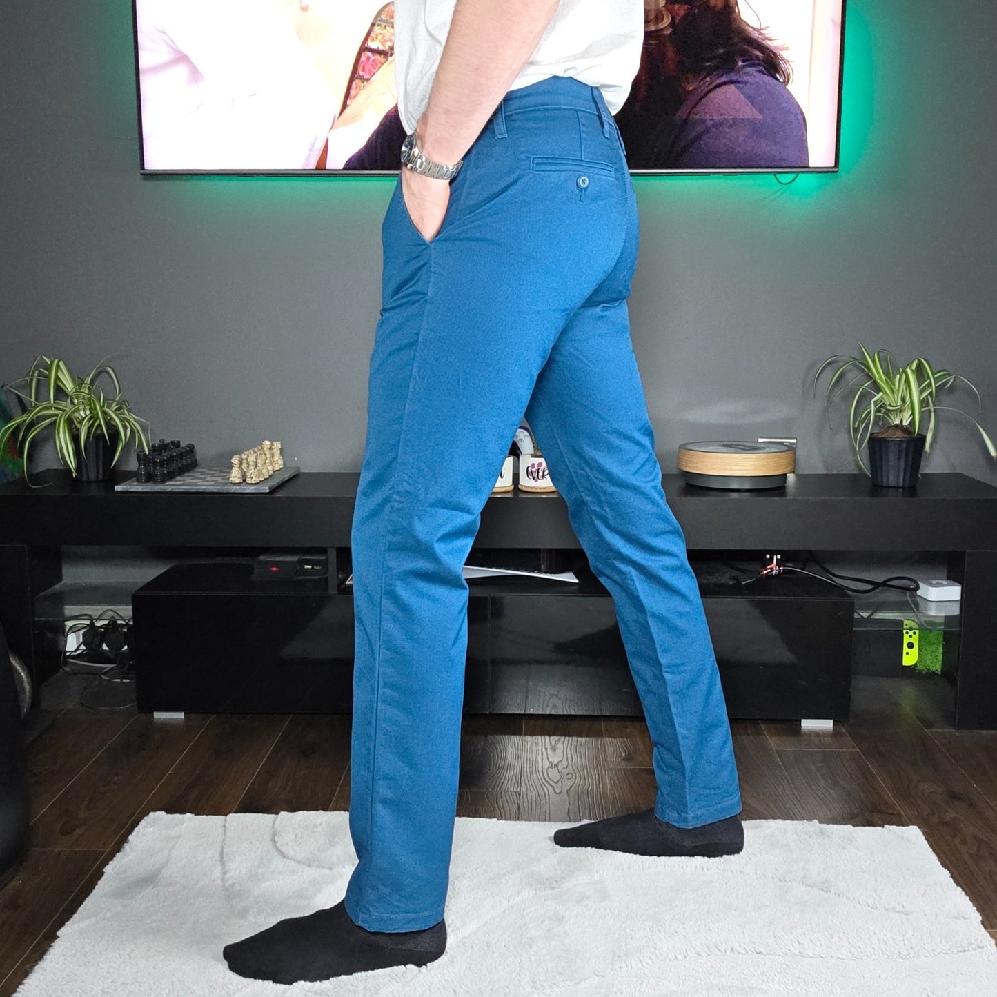 Carhartt WIP Sid Pant Blue Straight Fit Trousers Men’s W34 L32